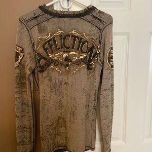 Men’s Affliction thermal shirt